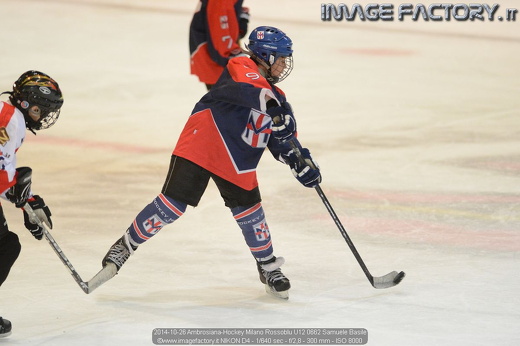 2014-10-26 Ambrosiana-Hockey Milano Rossoblu U12 0662 Samuele Basile